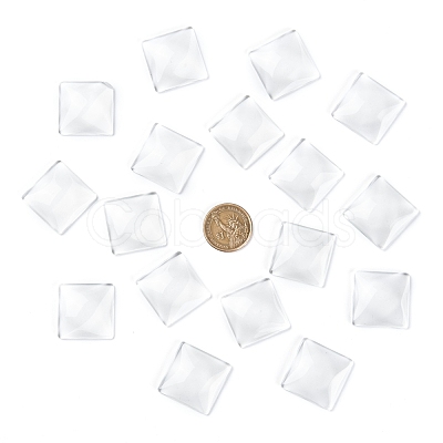 Transparent Glass Square Cabochons X-GGLA-A001-30mm-1