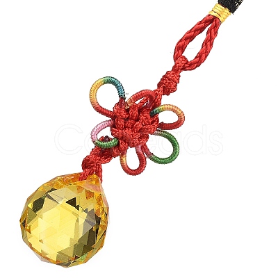 Glass Round Ball Hanging Ornaments HJEW-Z006-01D-1