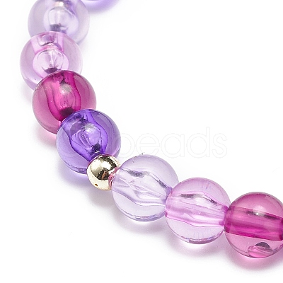 4Pcs 4 Style Acrylic Round Beaded Stretch Bracelets Set BJEW-JB08926-05-1