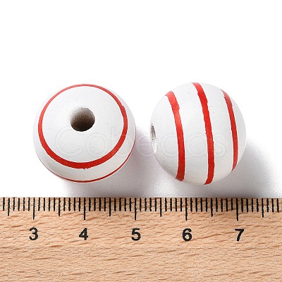 Printed Wood European Beads WOOD-Z002-13B-1