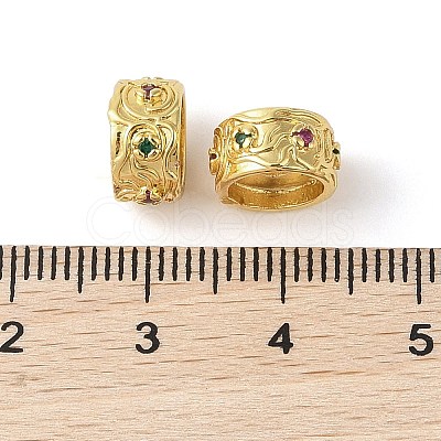 Rack Plating Brass Micro Pave Cubic Zirconia Spacer Beads KK-E113-04G-1