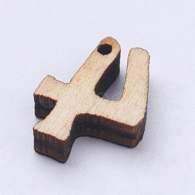 Undyed Wood Charms WOOD-L003-17-1