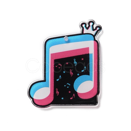 Musical Theme Opaque Acrylic Pendants SACR-Z006-05D-1