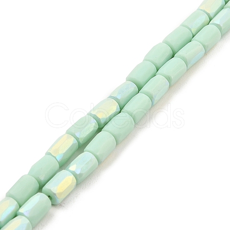 Frosted Imitation Jade Glass Beads Strands GLAA-P058-07A-10-1