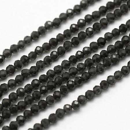 Natural Obsidian Beads Strands G-F507-02-1
