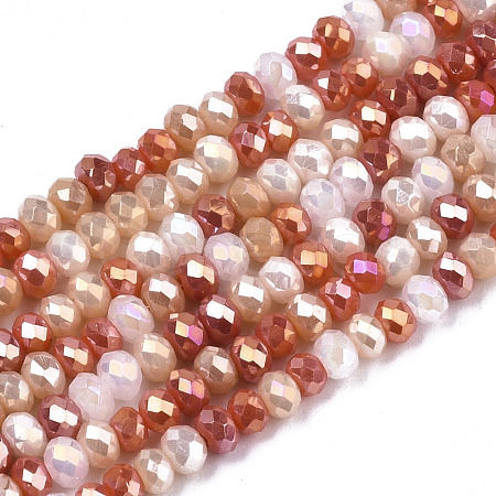 Electroplate Glass Beads Strands X-EGLA-S192-001A-B06-1