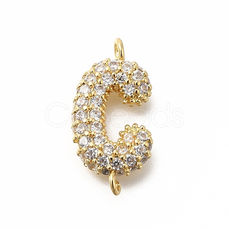 Brass Micro Pave Cubic Zirconia Letter Links KK-I717-04C-1