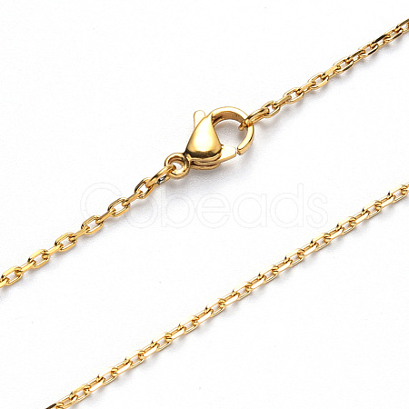 Vacuum Plating 304 Stainless Steel Cable Chain Necklace NJEW-S420-008C-G-1
