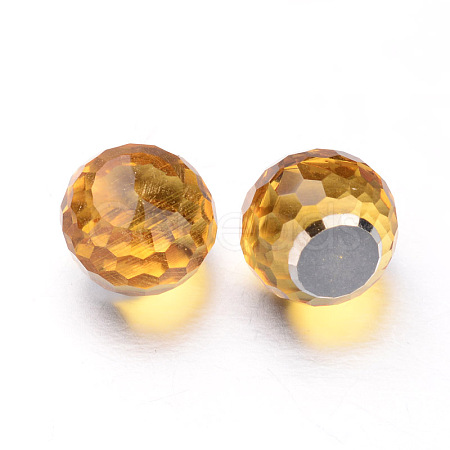 Faceted Round Glass Cabochons X-GGLA-L008B-04-1