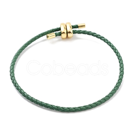 Braided Round Imitation Leather Bracelets Making BJEW-H610-03G-03-1