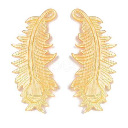 Natural Yellow Shell Carved Pendants SSHEL-C012-15-1