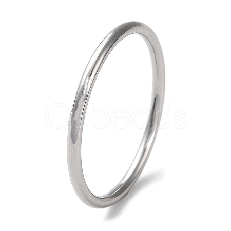 304 Stainless Steel Simple Plain Band Finger Ring for Women Men RJEW-F152-01H-P-1