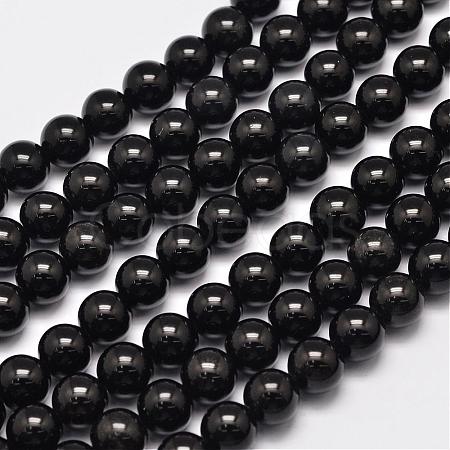Natural Eyeless Obsidian Beads Strands G-K123-06-10mm-1