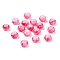 Opaque Spray Painted Glass Beads, Rondelle, Cerise, 8x5mm, Hole: 2mm, about 1041pcs/500g