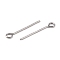 304 Stainless Steel Eye Pin, Stainless Steel Color, 20 Gauge(0.8mm), 45x0.8mm, Hole: 2mm