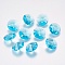 Faceted Glass Rhinestone Charms, Imitation Austrian Crystal, Cone, Aquamarine, 8x4mm, Hole: 1mm