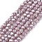 Electroplate Glass Beads Strands, Opaque Solid Color, AB Color Plated, Faceted, Rondelle, Medium Purple, 2.9~3.3x2mm, Hole: 0.8mm, about 148~150pcs/strand, 39.5~40cm