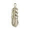 Tibetan Style Alloy Feather Pendants, Cadmium Free & Lead Free, Antique Silver, 50x13x3.5mm, Hole: 3x4mm, about 242pcs/1000g