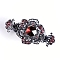 Alloy Rhinestone Claw Hair Clips, Hair Accessories for Women & Girls, Flower, Siam, 33x65mm