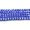 Opaque Solid Color Electroplate Glass Beads Strands, Pearl Luster Plated, Faceted, Bicone, Medium Blue, 4x4mm, Hole: 0.8mm, about 82~85pcs/strand, 12.01~12.2 inch(30.5~31cm)