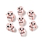 Christmas Theme Handmade Polymer Clay Beads, Skull, 9x7.5x4mm, Hole: 1.5mm