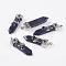 Synthetic Blue Goldstone Big Pendants, with Alloy Findings, Arrow, Platinum, 56~58x16x10mm, Hole: 5x7mm