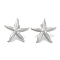 304 Stainless Steel Starfish Stud Earrings, Stainless Steel Color, 27x28mm