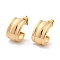 304 Stainless Steel Stud Earrings, Half Hoop Earrings, Real 14K Gold Plated, 16x10.5mm