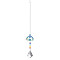 Metal Animal Hanging Ornaments, Teardrop & Rainbow Color Glass Suncatchers for Home Outdoor Decoration, Insects, 365x65mm