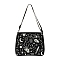 Polyester Bag, Gothic Style Adjustable Shoulder Bag for Wiccan Lovers, Moon, 24x20cm