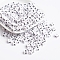 Acrylic Horizontal Hole Letter Beads, Cube with Letter X, White, Size: about 6mm wide, 6mm long, 6mm high, hole: 3.2mm, about 300pcs/50g