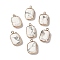 Natural Howlite Faceted Pendants, Golden Tone Brass Rectangle Charms, 19x11.5x4mm, Hole: 1.6mm