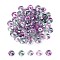 Electroplate Transparent Colours Rainbow Glass Seed Beads, Donut, Medium Orchid, 6.5x3mm, Hole: 1.2mm, about 2500pcs/pound