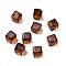 Glass K9 Glass, Imitation Austrian Crystal Beads, Faceted, Square, Saddle Brown, 7x7x7mm, Hole: 1mm