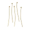 Brass Ball Head Pins, Lead Free & Cadmium Free, Real 24K Gold Plated, 30x0.6mm, Head: 1.5mm