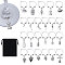 23Pcs 23 Styles Brass Wine Glass Charms, with Tibetan Style Alloy Pendants, Antique Silver & Platinum, 43~60mm, 1pc/style