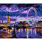 Night View of The Seine Theme DIY Diamond Painting Kit, Including Resin Rhinestones Bag, Diamond Sticky Pen, Tray Plate and Glue Clay, Living Room, Bedroom Decoration, Colorful, 300x400mm