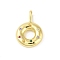 Brass Micro Pave Cubic Zirconia Pendants, Real 18K Gold Plated, Donut, Colorful, 26x18x3.8mm, Hole: 5.8x3mm