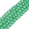 Handmade Foil Lampwork Beads Strands, Round, Green, 10mm, about 40pcs/strand, 14.57''(37cm)