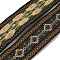 Ethnic style Embroidery Polyester Ribbons, Jacquard Ribbon, Garment Accessories, Rhombus Pattern, Sienna, 1-1/2 inch(38mm)