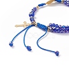 Lampwork Evil Eye & Glass Braided Bead Bracelet BJEW-TA00183-01-6