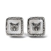 6 Pair 2 Color Square & Butterfly Natural Shell Stud Earrings EJEW-A024-04-3