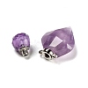 Natural Amethyst Perfume Bottle Pendants G-D058-11P-07-5