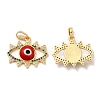 Rack Plating Brass Micro Pave Colorful Cubic Zirconia Pendants LAMP-A153-03G-08-1