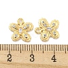 Brass Micro Pave Clear Cubic Zirconia Charms KK-Z044-19G-3