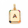 Brass Micro Pave Cubic Zirconia Pendants KK-S354-338-B-NF-2