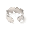 304 Stainless Steel Heart Open Cuff Ring for Women RJEW-E063-20P-3