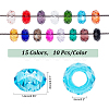   150Pcs 15 Colors Glass European Beads GLAA-PH0003-03-2