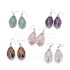 Natural Mixed Stone Dangle Earrings EJEW-F197-01P-1