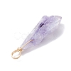 Electroplated Natural Quartz Crystal Dyed Pendants PALLOY-JF02325-02-4